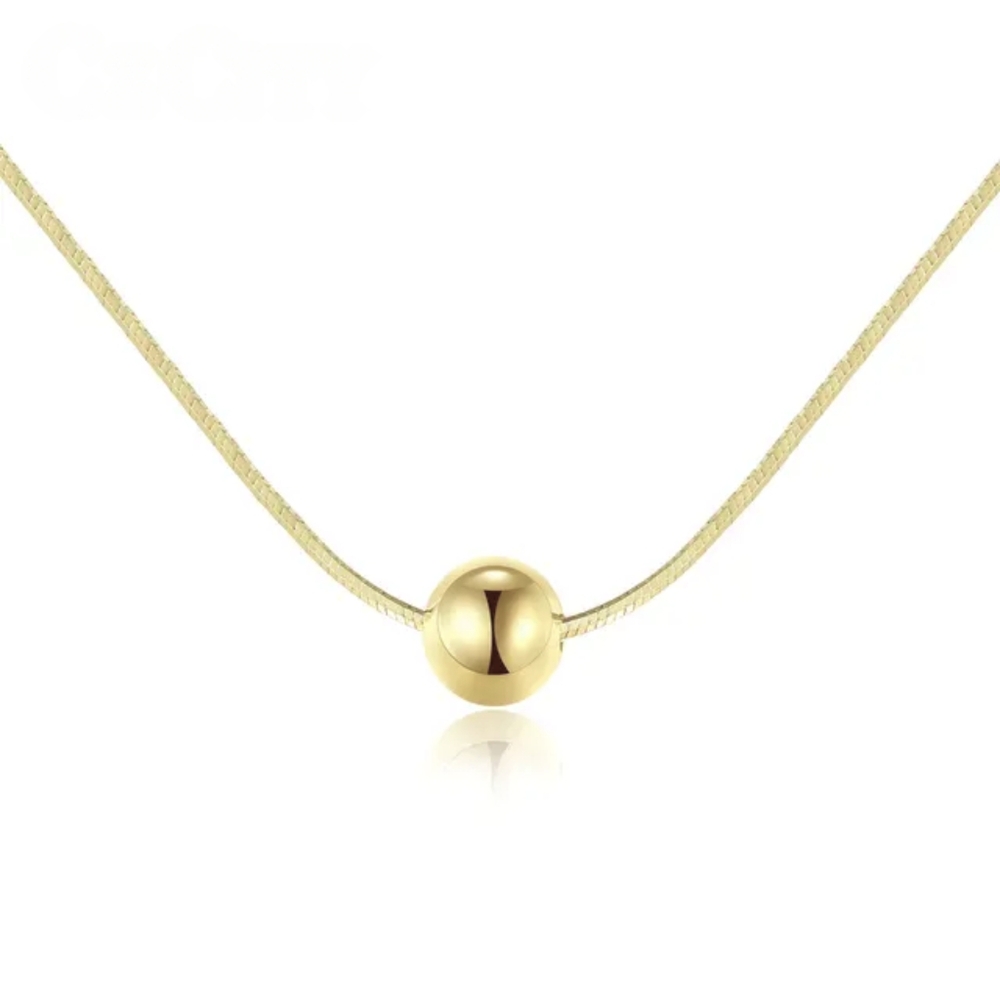 Elegant Gold Necklace with Sphere Pendant